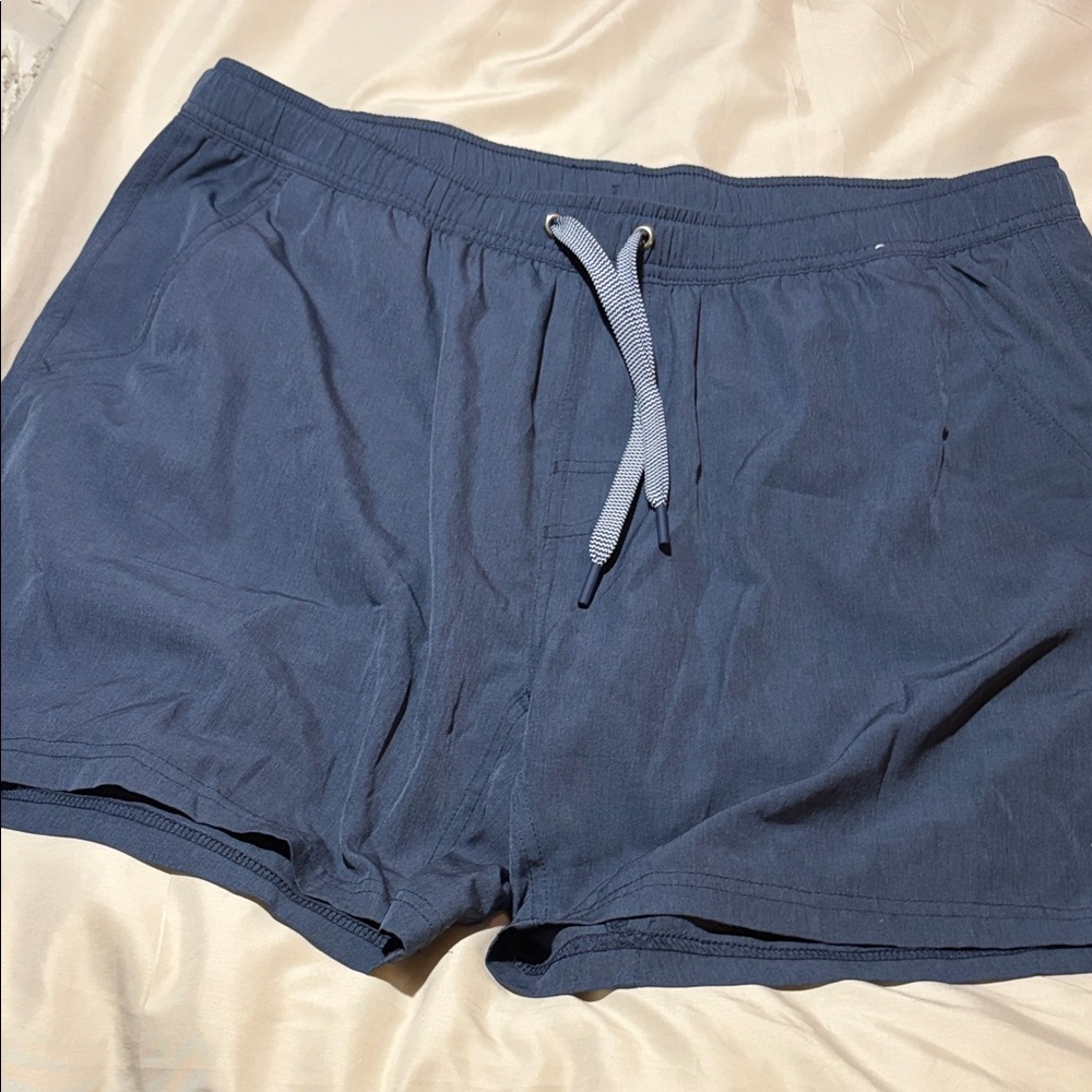 BURLEBO Men's Navy Athletic Drawstring Shorts